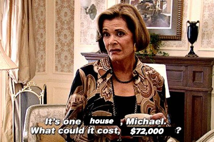 Jessica Walter in character from &quot;Arrested Development&quot; with a humorous quote about house pricing