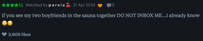Meme with text joking about someone's two boyfriends being in the sauna together, expressing no need for notifications