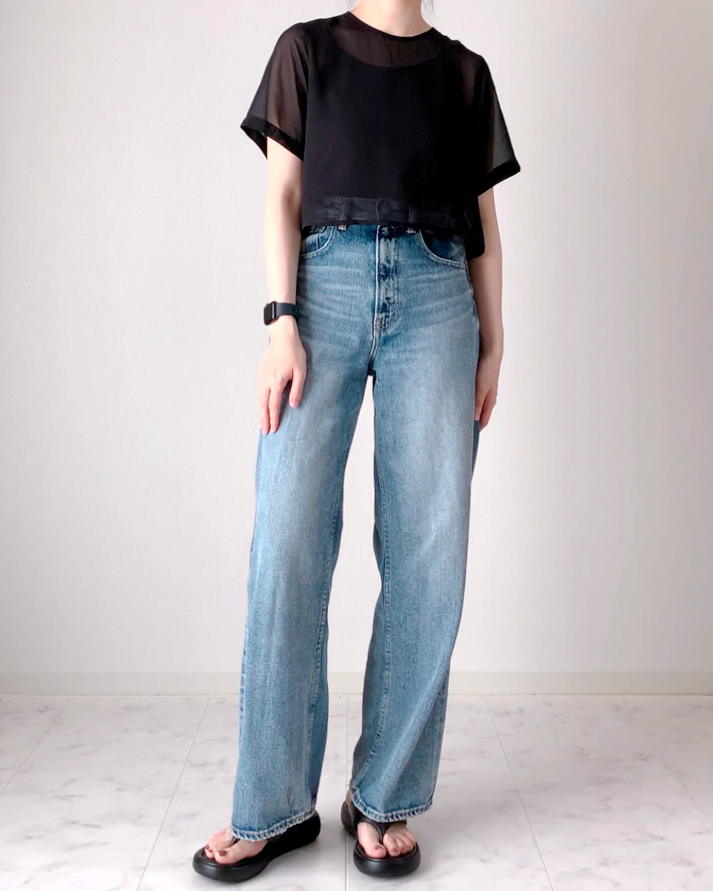 GU（ジーユー）のオススメファッション「2ピースシアーTブラウス（半袖）」