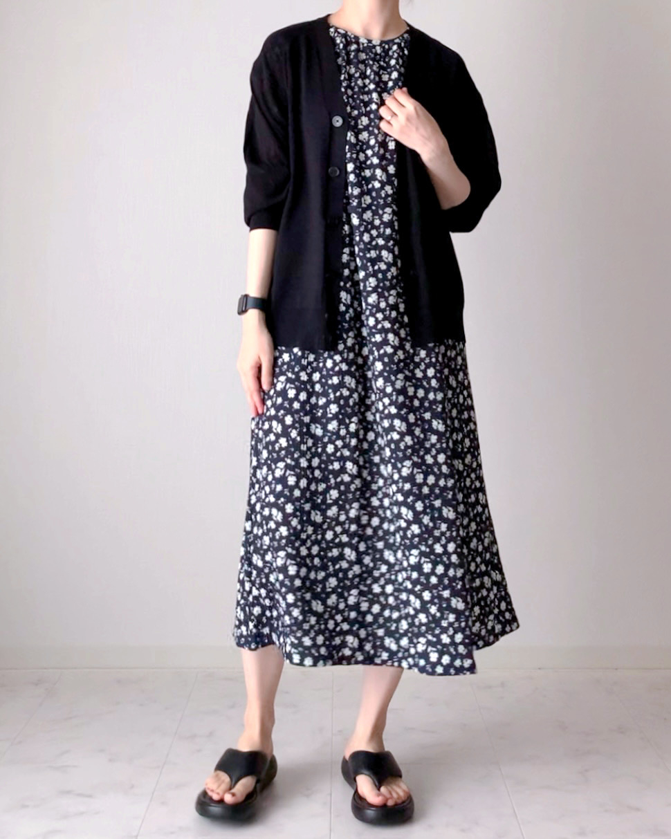 GU(ジーユー)のオススメファッション「ラウンジワンピース(半袖)(フラワー)+E」