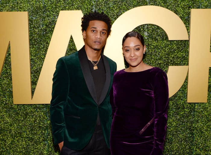 Tia and her her former husband on the red carpet