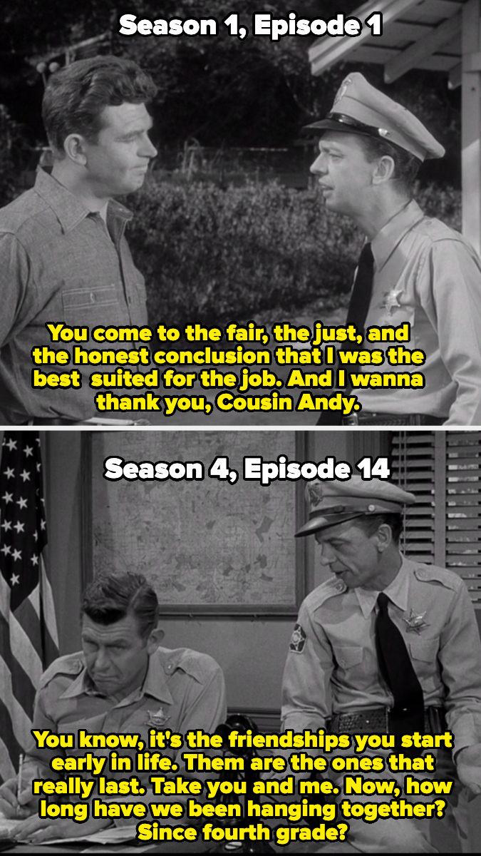 In Season 1, Barney calls Andy his cousin, then in Season 4, he says they&#x27;ve been friends since fourth grade