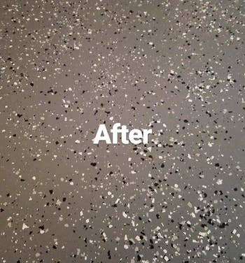 same reviewer's floor after using the concrete paint with floor looking much cleaner and sleeker now