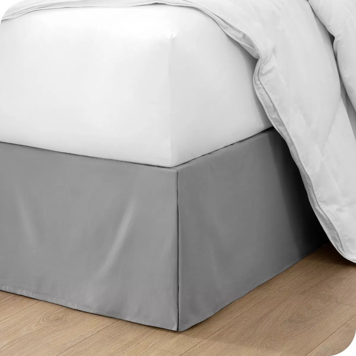 gray skirt around a bed