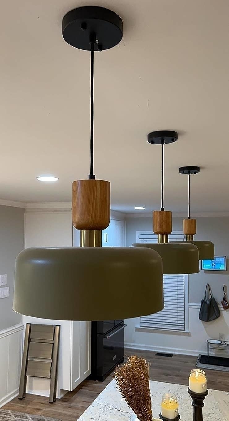 close up of another reviewer's three hanging lights