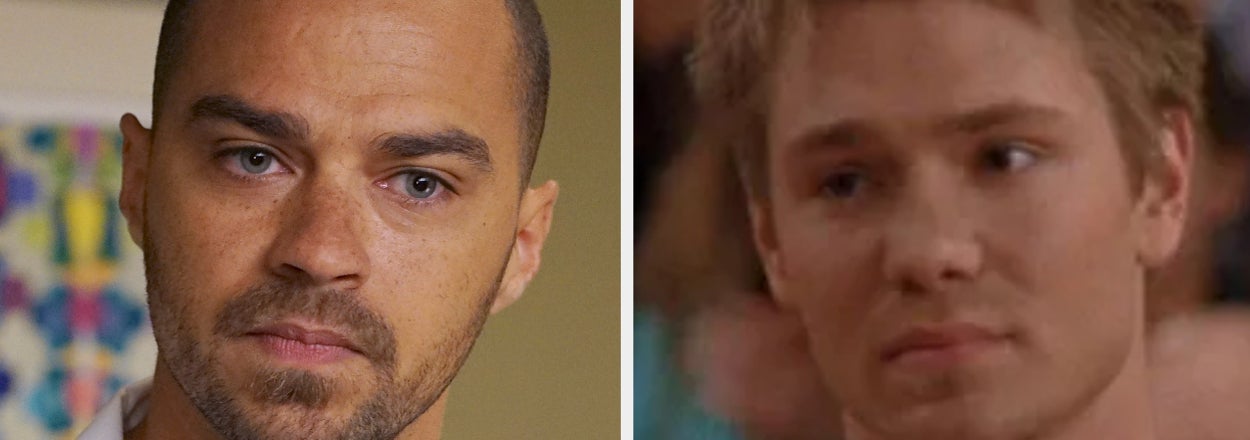 Split image: left, character Dr. Jackson Avery from TV show; right, character Chad Danforth from movie with text "Kinda awful tbh!"
