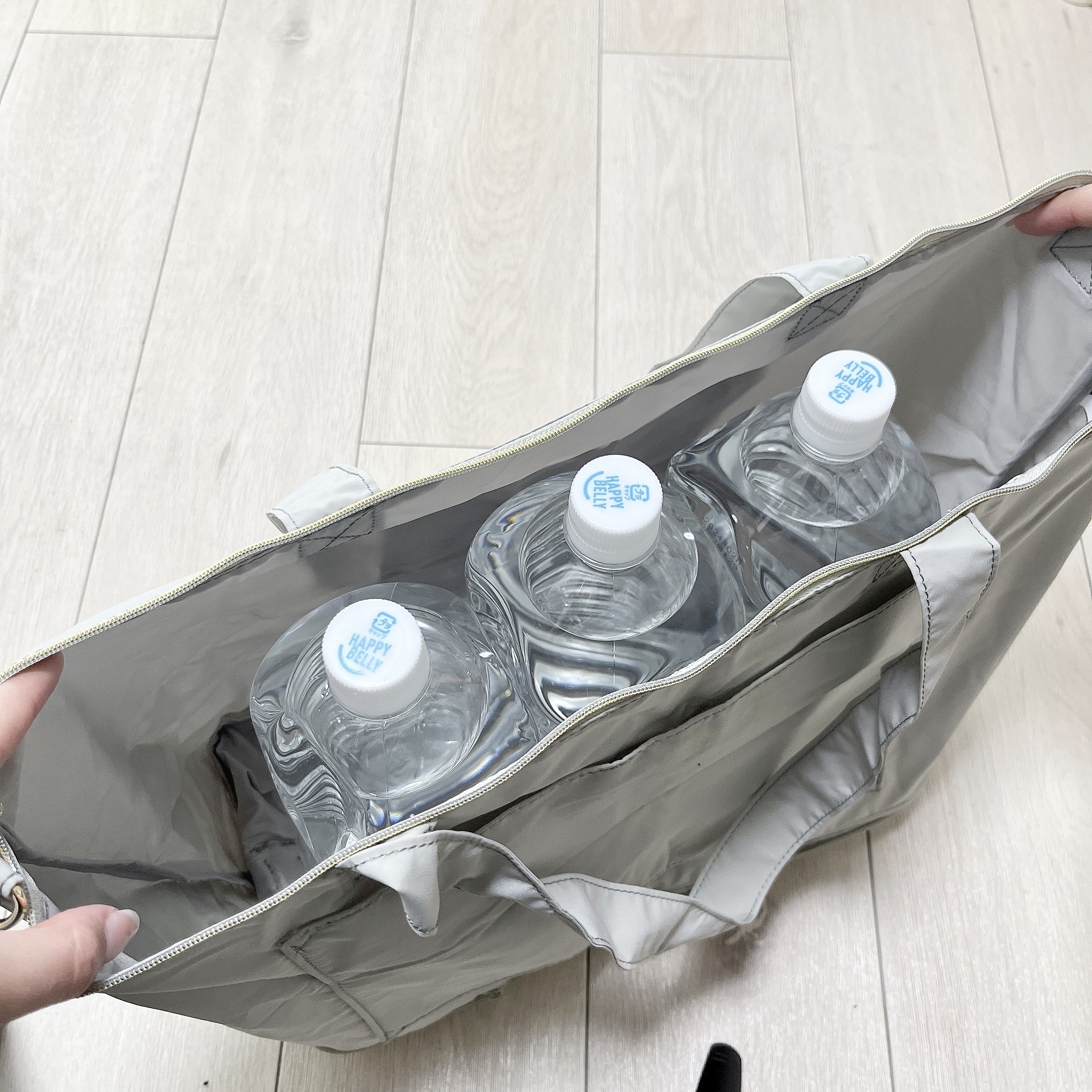 Francfranc(フランフラン)のおすすめ便利グッズ「キルティング 2WAYキャリーオントート グレー」