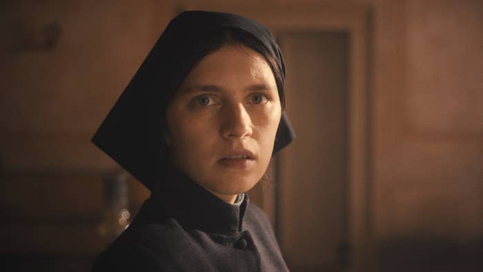 Nell Tiger Free as Margaret wearing a nun&#x27;s habit
