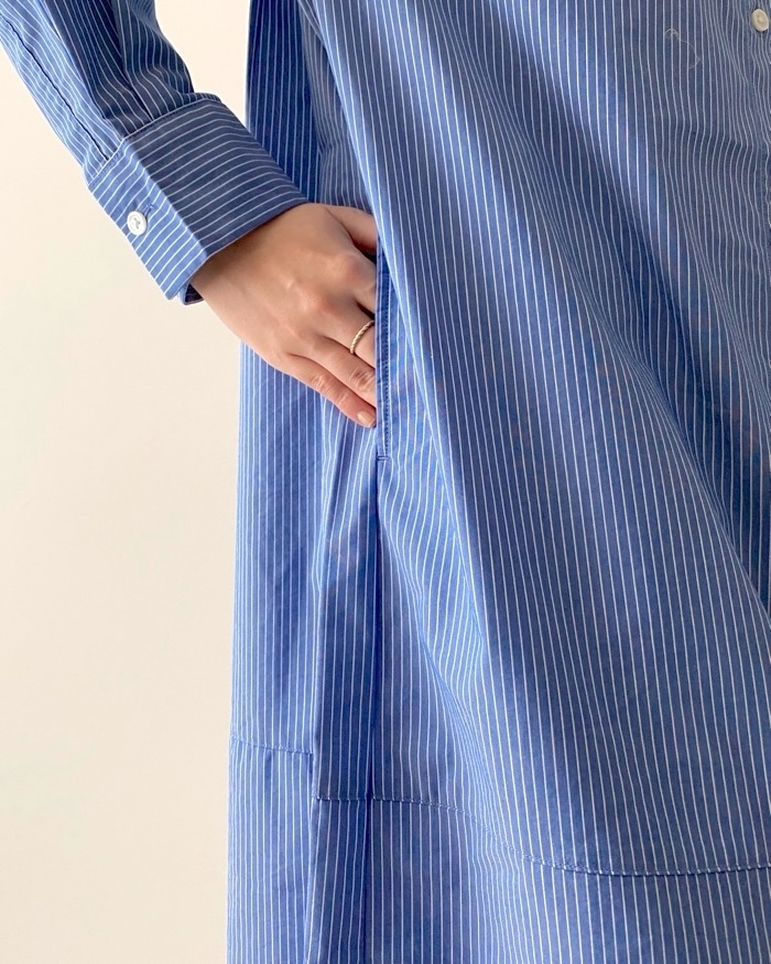 無印良品のおすすめファッションアイテム「婦人 シワになりにくい ブロードスタンドカラー長袖ワンピース」