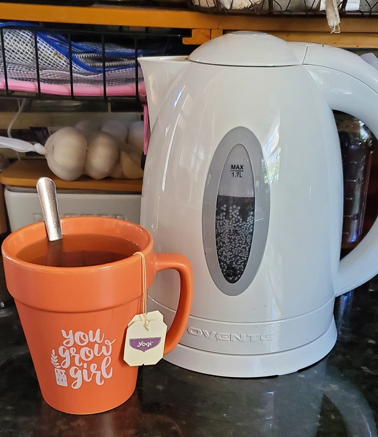 The kettle next to a mug