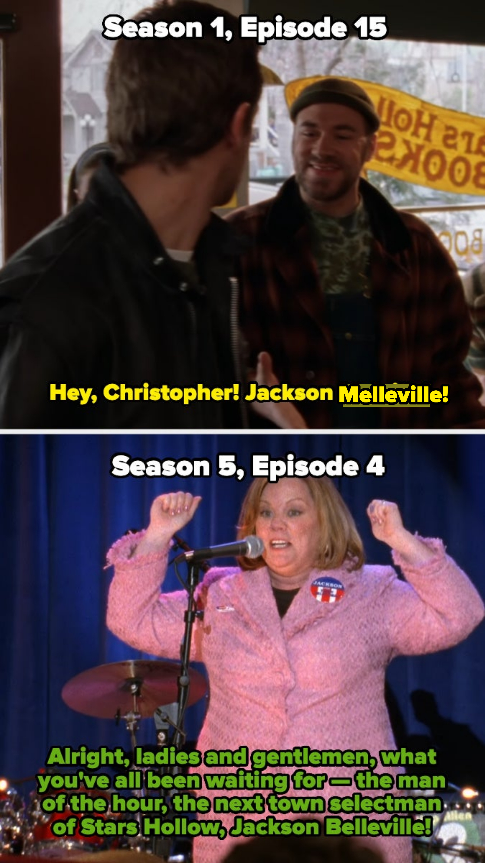 In Season 1, Jackson introduces himself as Jackson Melleville, and in Season 5, Sookie announces him as Jackson Belleville