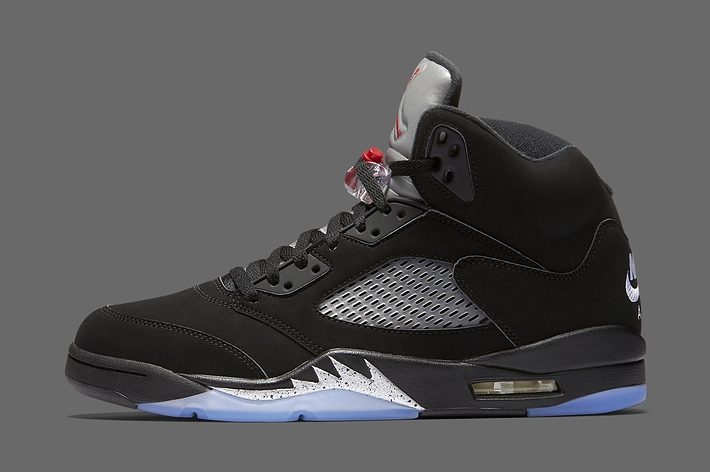 Air Jordan 5 sneakers with reflective tongue and translucent outsole