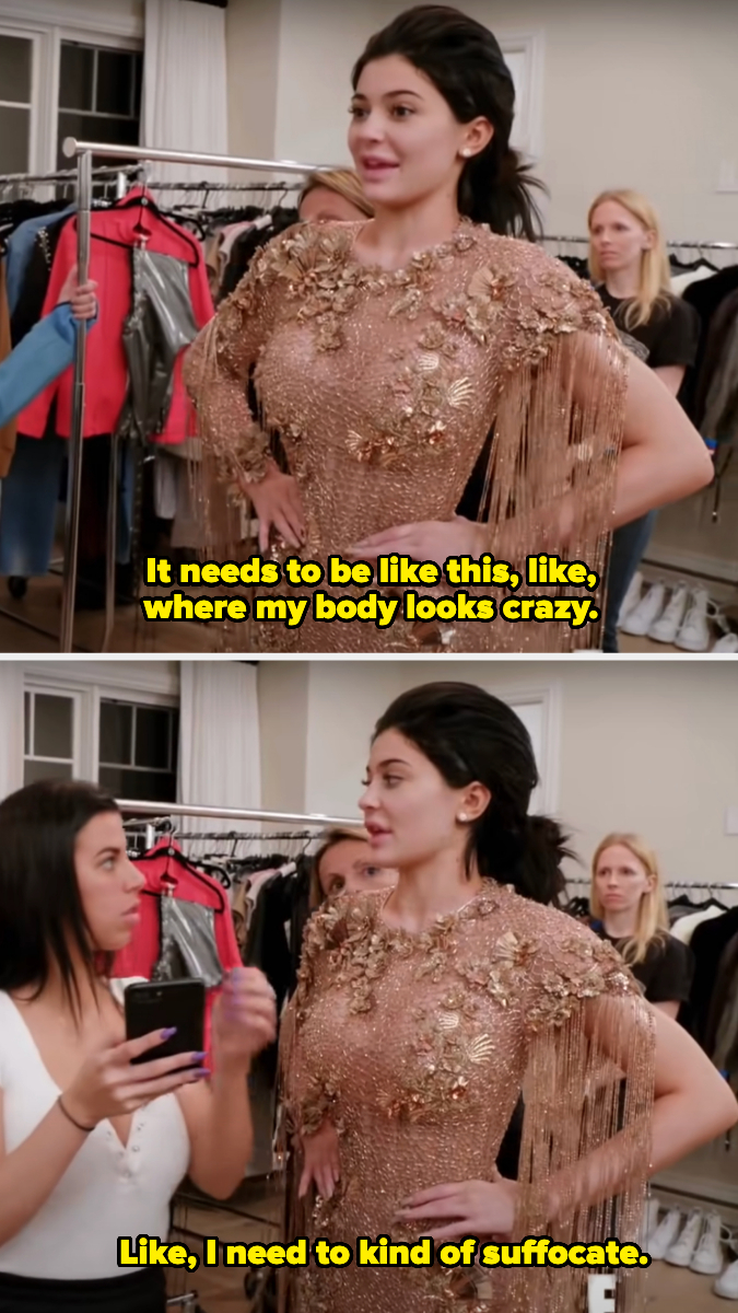 Kylie says she needs &quot;to kind of suffocate&quot; in her sparkly dress