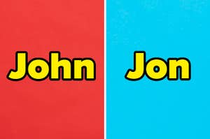 On the left, the name John, and on the right, the name Jon