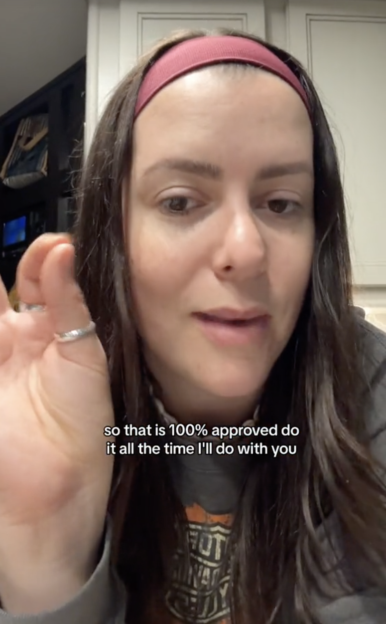 Nikki gesturing &quot;OK&quot; sign with subtitle text that reads: &quot;so that is 100% approved do it all the time I&#x27;ll do it with you&quot;