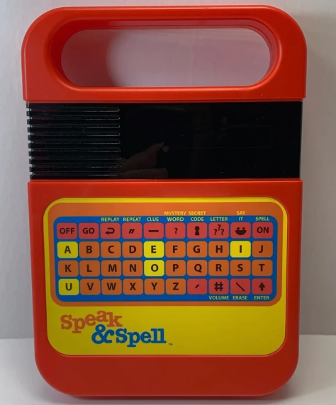 Vintage Speak &amp;amp; Spell electronic toy with alphabet keys and function buttons