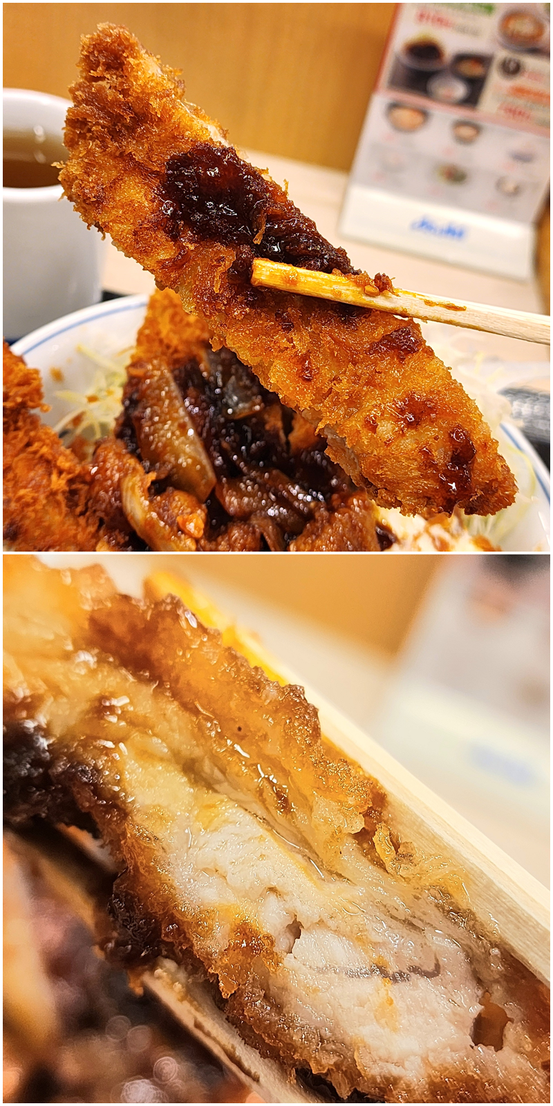 かつやのおすすめフード「トンテキとチキンカツの合い盛り丼」