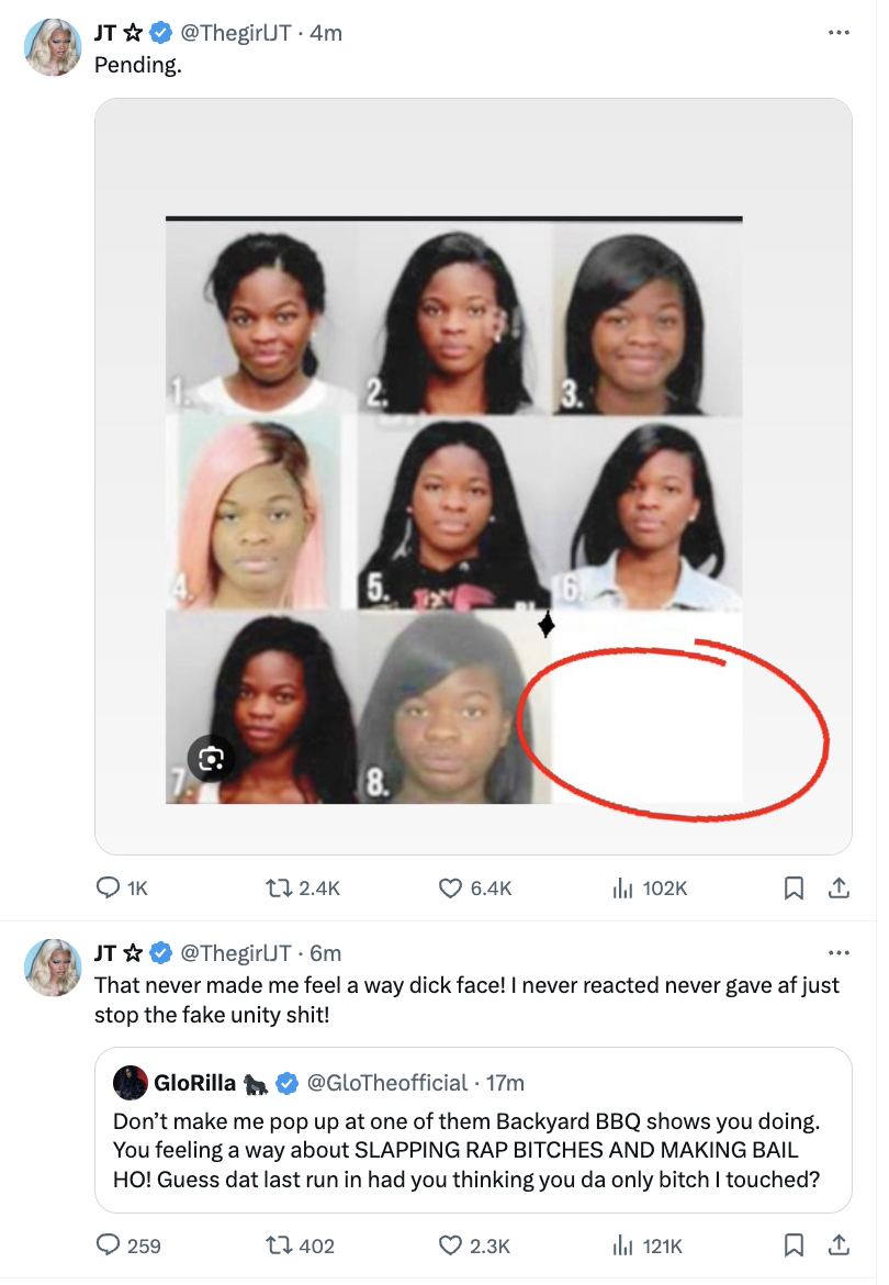 Collage of a person&#x27;s various ID photos showing age progression, with humorous tweet reactions below