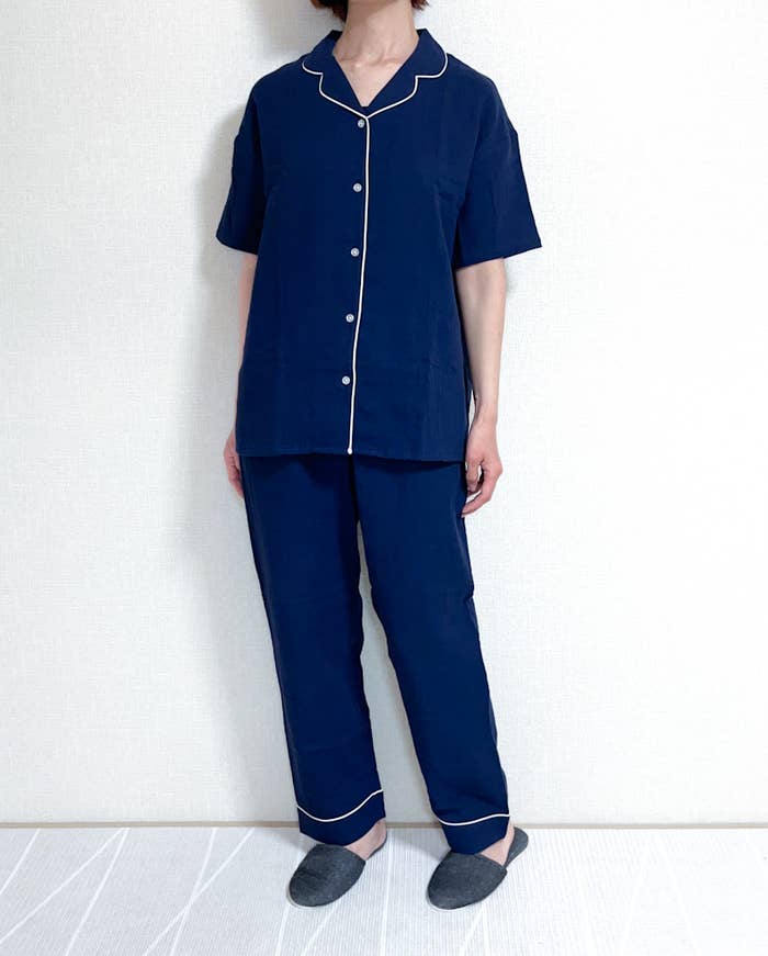 GUのおすすめアイテム「オーガニックコットンパジャマ（半袖&amp;amp;ロングパンツ）」