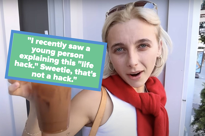 Split image: Left side shows a woman speaking, right side displays another, wearing a hat and striped shirt. Text mentions "girl math."