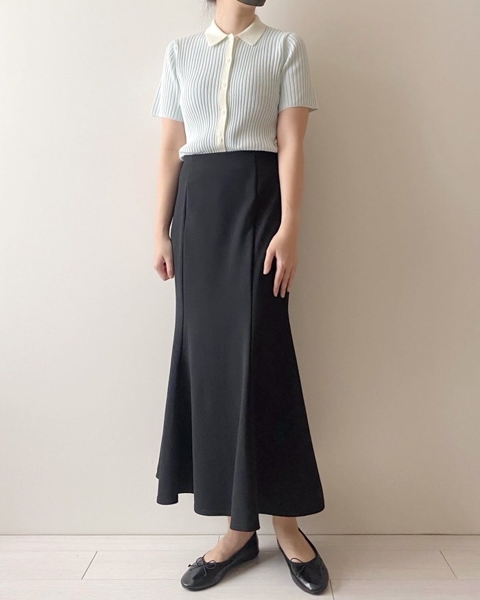 ユニクロのおすすめトップス「リブボーダーポロカーディガン（半袖）」