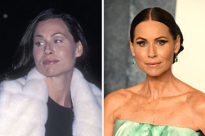 コートを着た女性とドレスを着た女性がいる比較写真です。