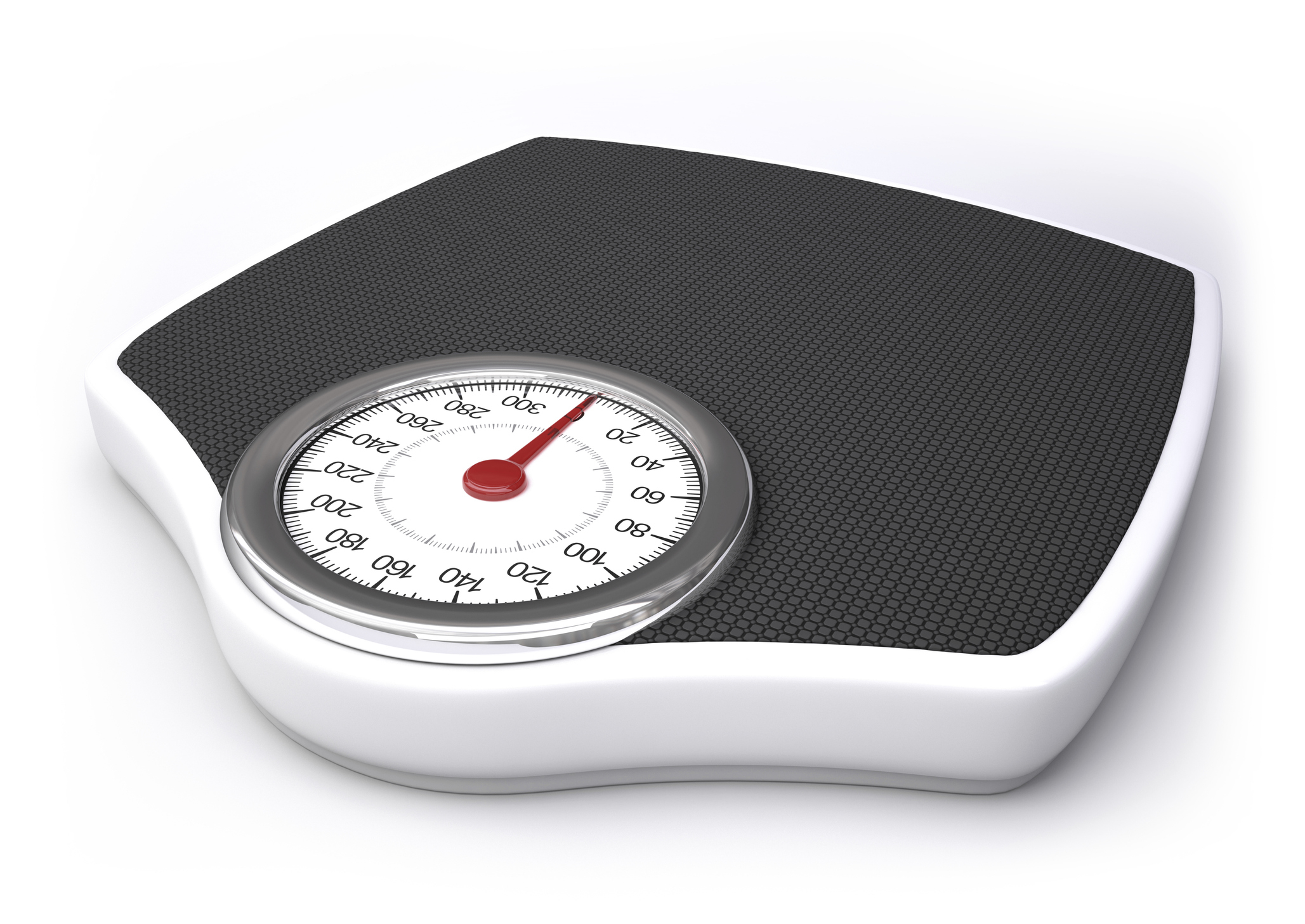 Traditional mechanical bathroom scale with a round dial
