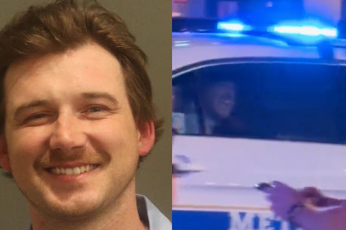 Composite image: left - smiling man's portrait, right - blurred police car with flashing lights at night