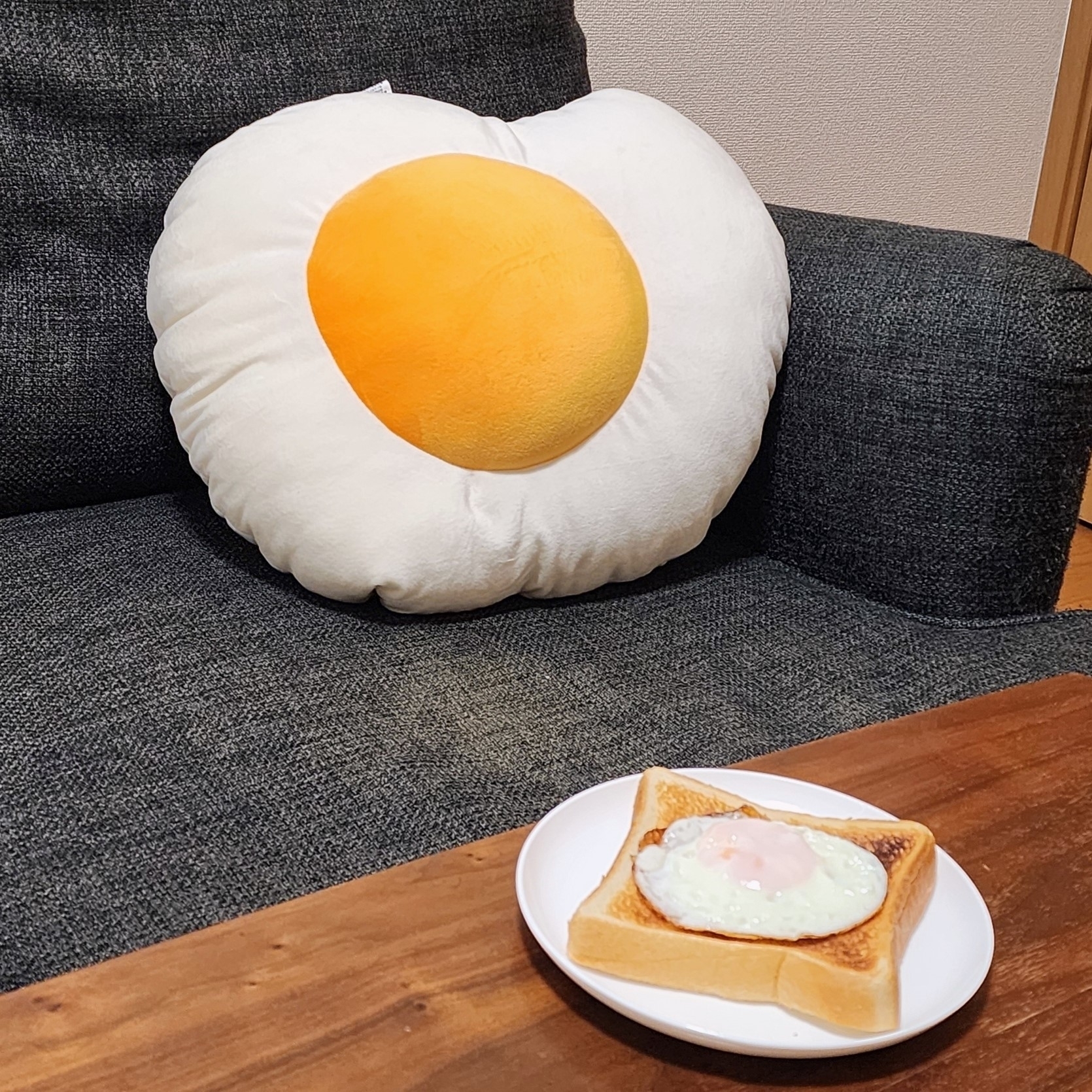 ニトリのオススメのグッズ「モチモチクッション メダマヤキ（MM01）」