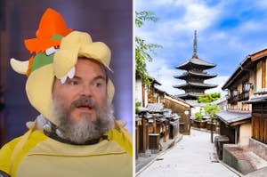 Jack Black in a Bowser costume and Kyoto, Japan.