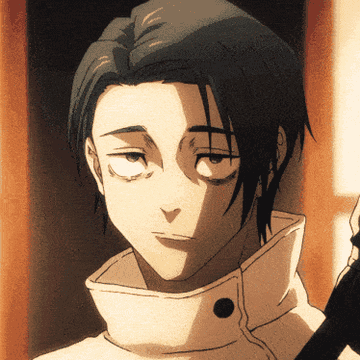 Animación del personaje Eren Jaeger de &quot;Attack on Titan&quot; con expresión seria y chaqueta abrochada