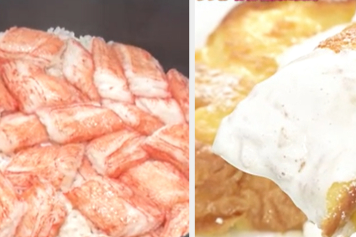 エビフライとポテトチップスがフライパンに入っているキッチングッズの広告画像です。