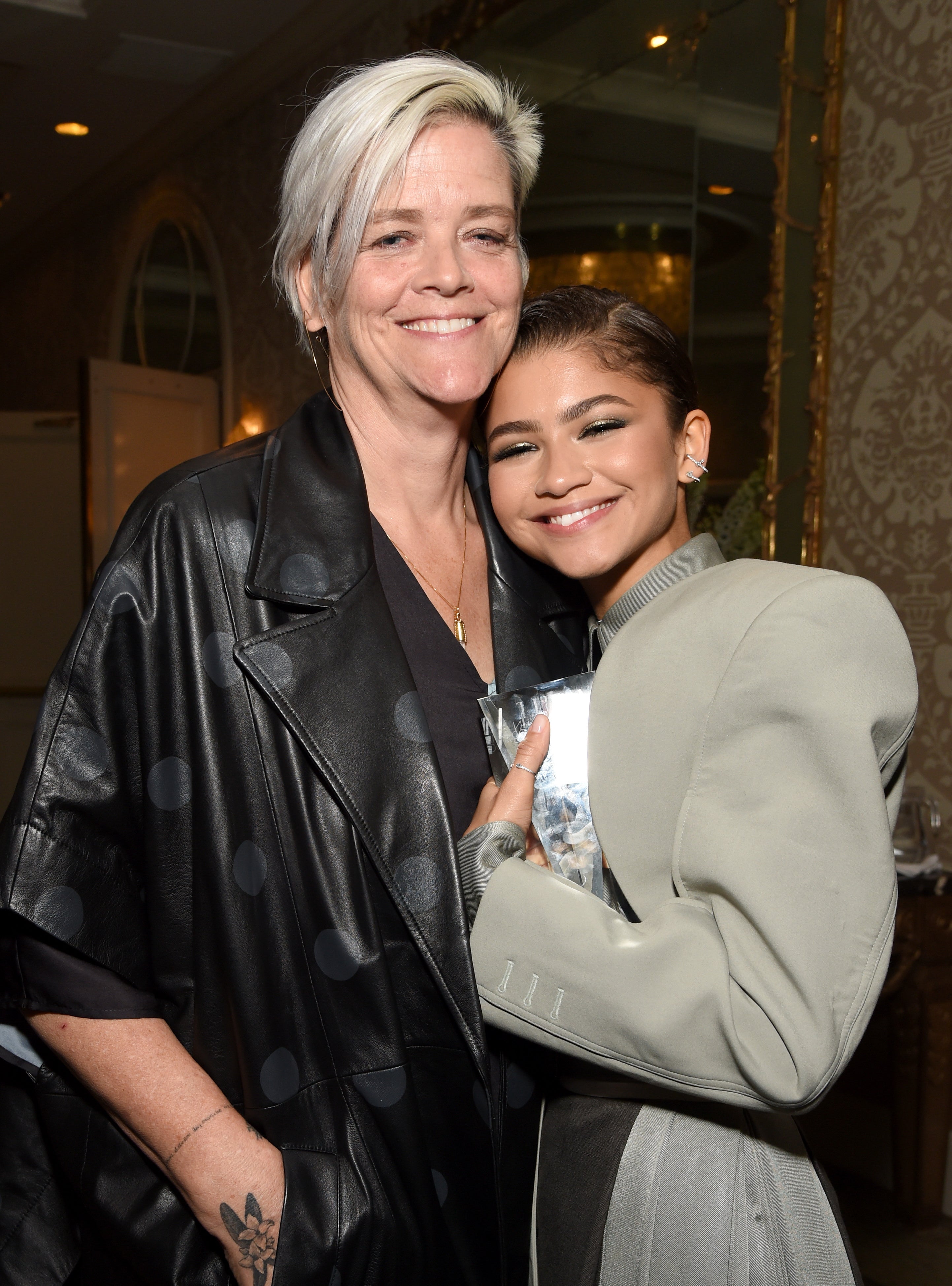 Claire Stoermer and Zendaya hugging