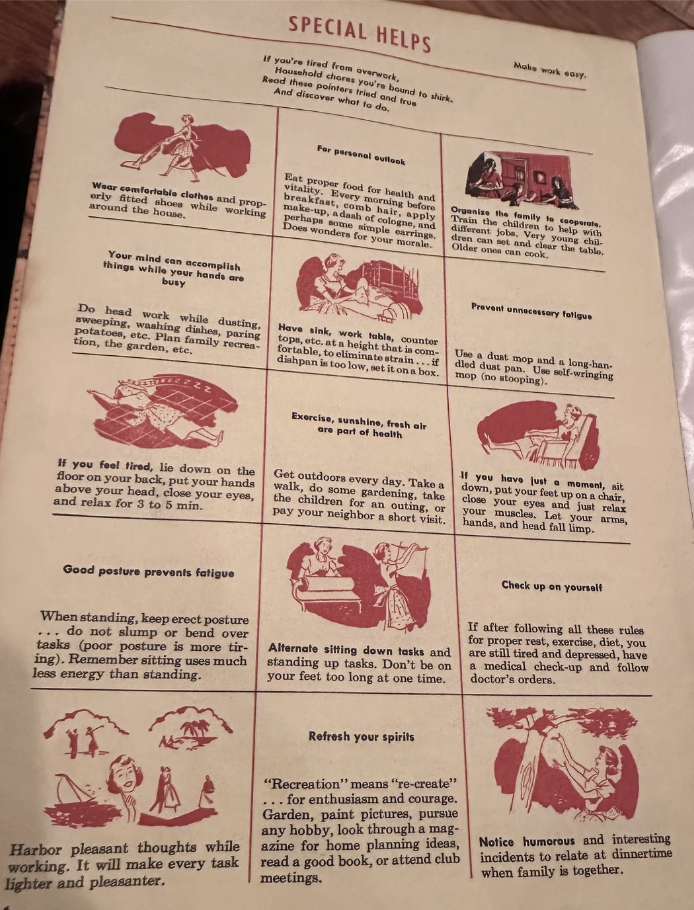 Menu with various humorous personal ads and advice, presented in a vintage newspaper style