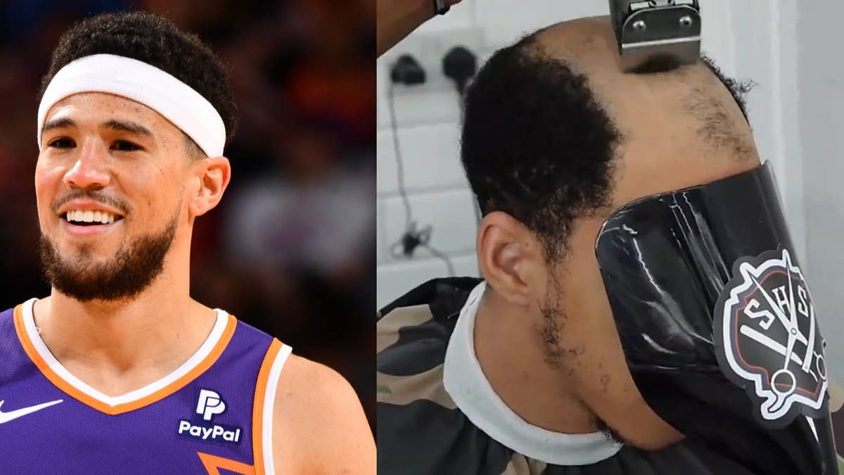 Booker was mentioned alongside Jayson Tatum and CJ McCollum as the person in the viral video getting the toupee.