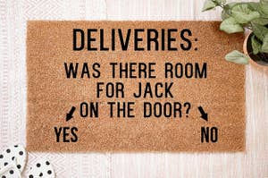 doormat that says deliveries: was there room for jack on the door?