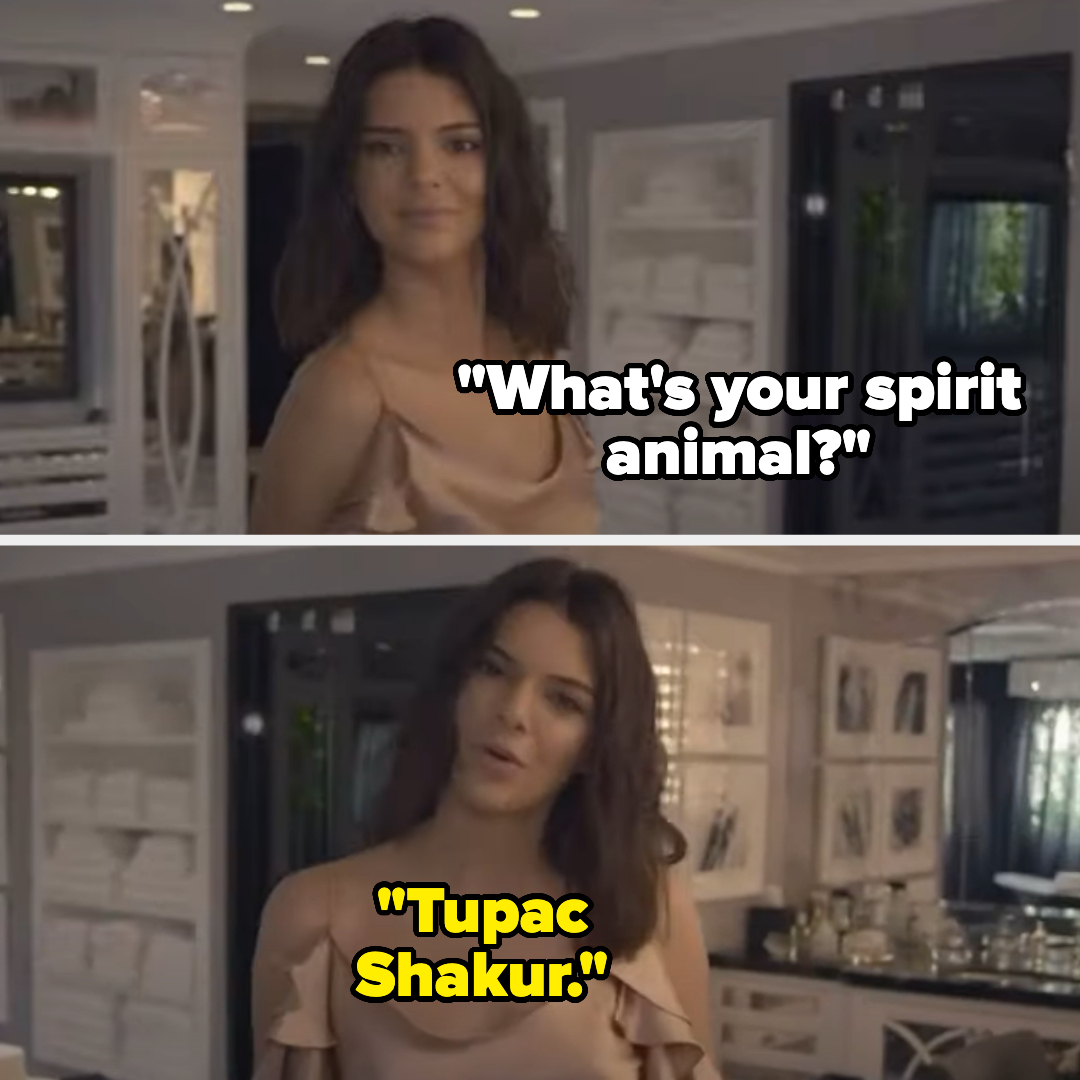 Kendall Jenner saying Tupac is her spirit animal