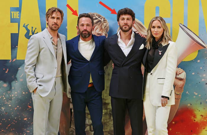 Four actors posing together at &#x27;The Fell&#x27; movie premiere, dressed in smart attire