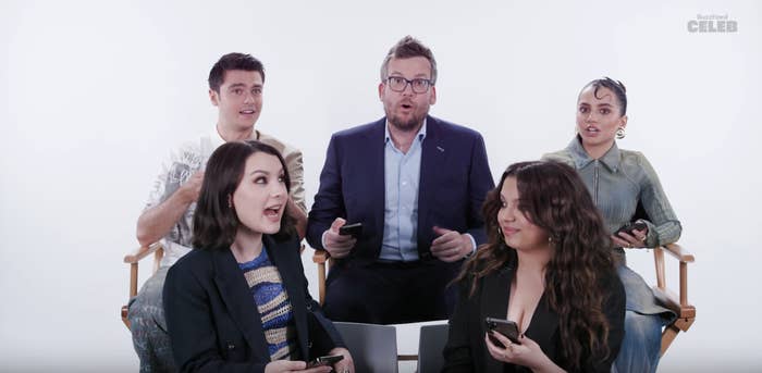 the cast of &quot;Turtles All The Way Down&quot; with Hannah Marks and John Green