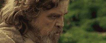 Luke Skywalker looks reflective