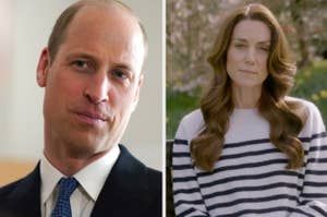 Side-by-side portraits of Prince William and Kate Middleton