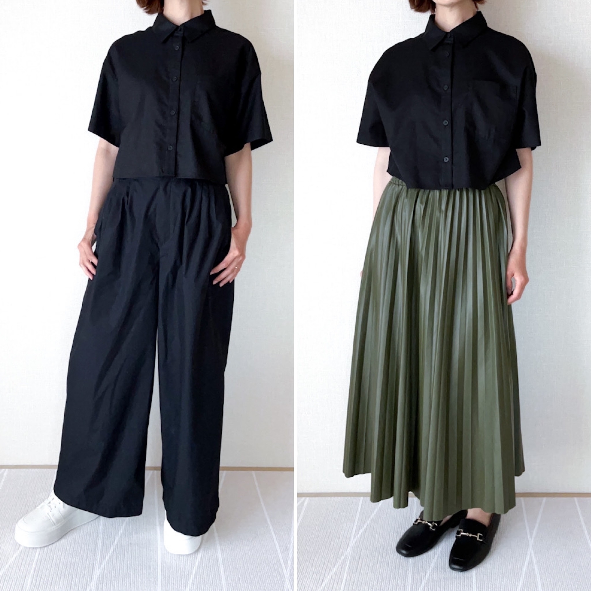 GU(ジーユー)のおすすめトップス「リネンブレンドクロップドシャツ(半袖)」