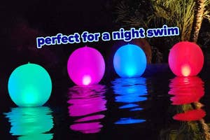 Illuminated floating pool balls
