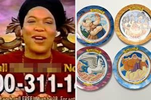 Miss Cleo on TV ad; collector plates with Hercules characters
