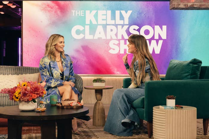 Emily Blunt and Kelly Clarkson on &quot;The Kelly Clarkson Show&quot;