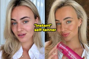 before and after self-tanner