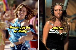 Kelly Clarkson in "From Justin to Kelly," and Mariah Carey in "Glitter"