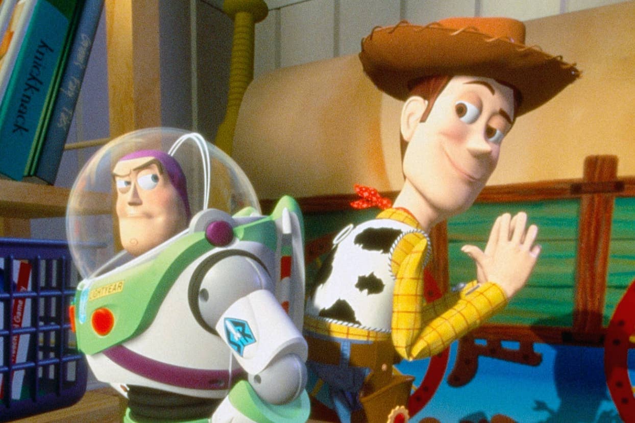 Buzz and Woody in "Toy Story"