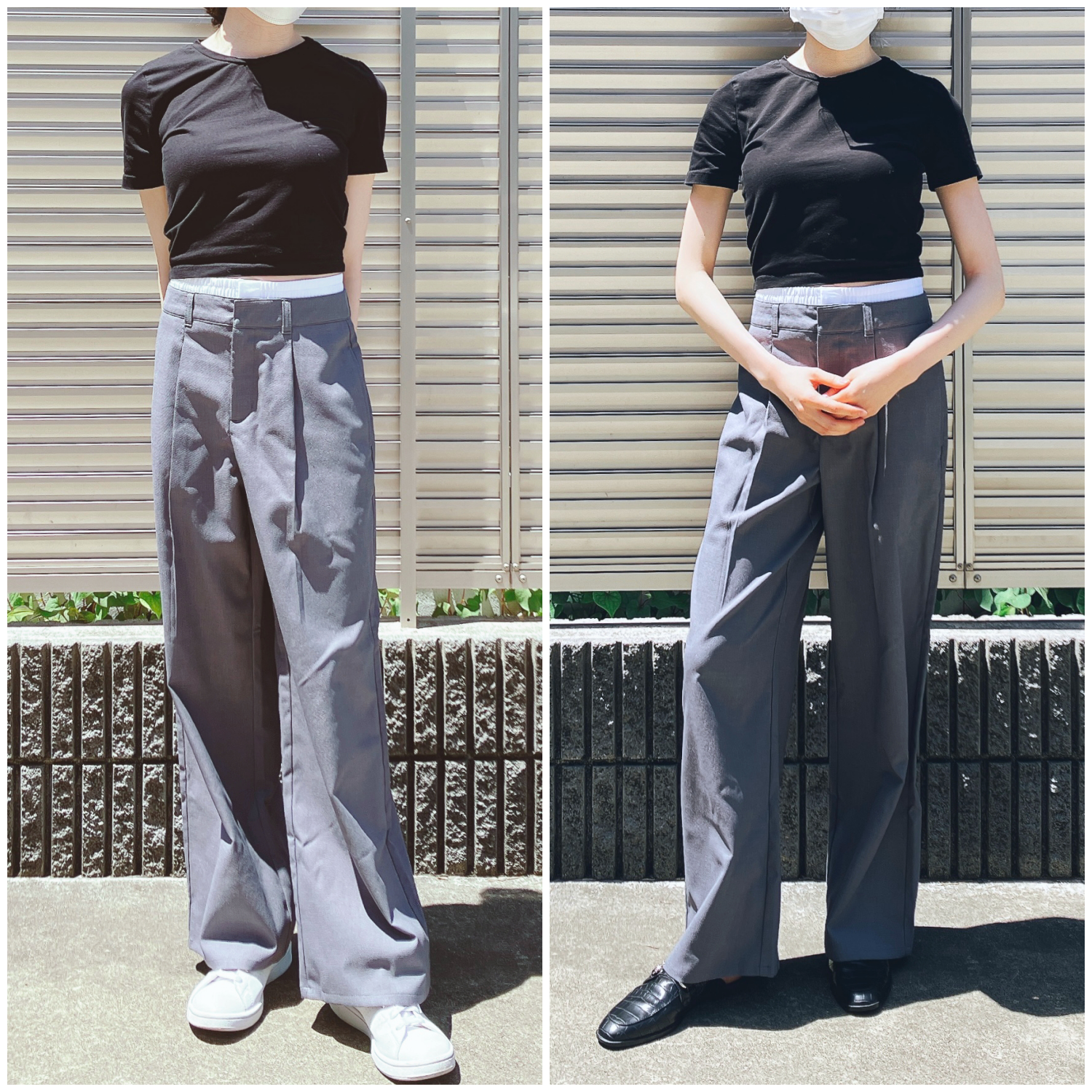 GU（ジーユー）のおすすめパンツ「ダブルウエストワイドパンツQ+E」