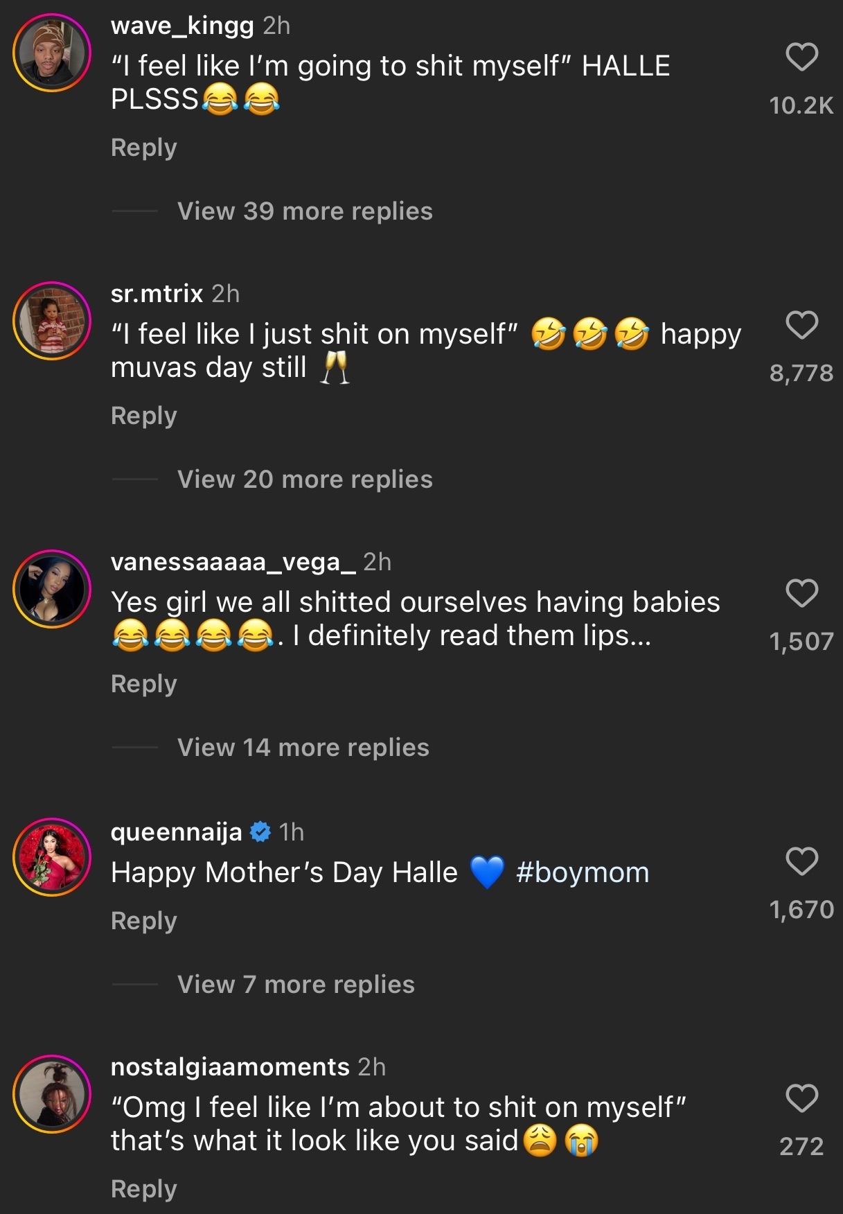 Screenshot of comments about Halle Bailey